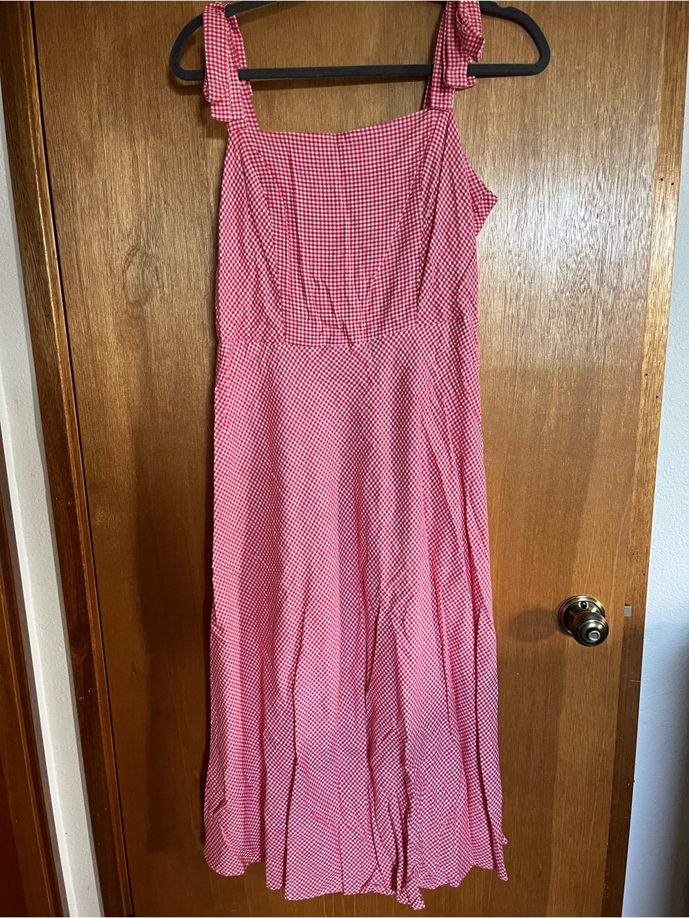 Draper James Gingham Tie-Strap Midi Dress